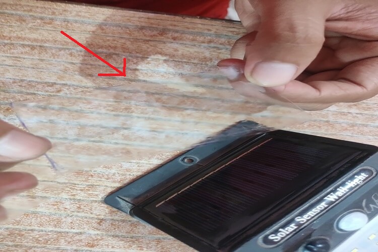 protective film removal from solar light step 5